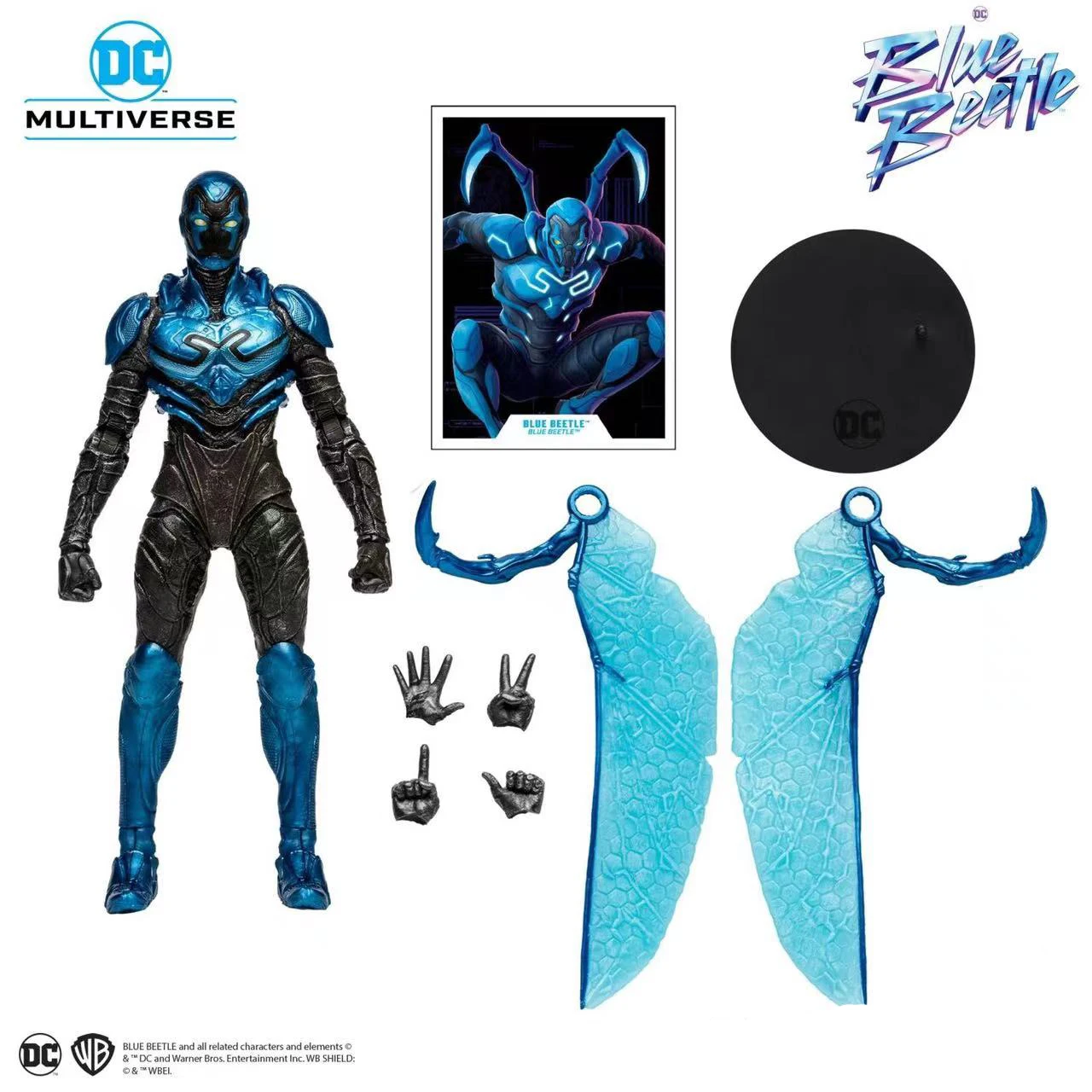 

Mcfarlane Blue Beetle Battle Mode Articulated Action Figure Toys 17cm