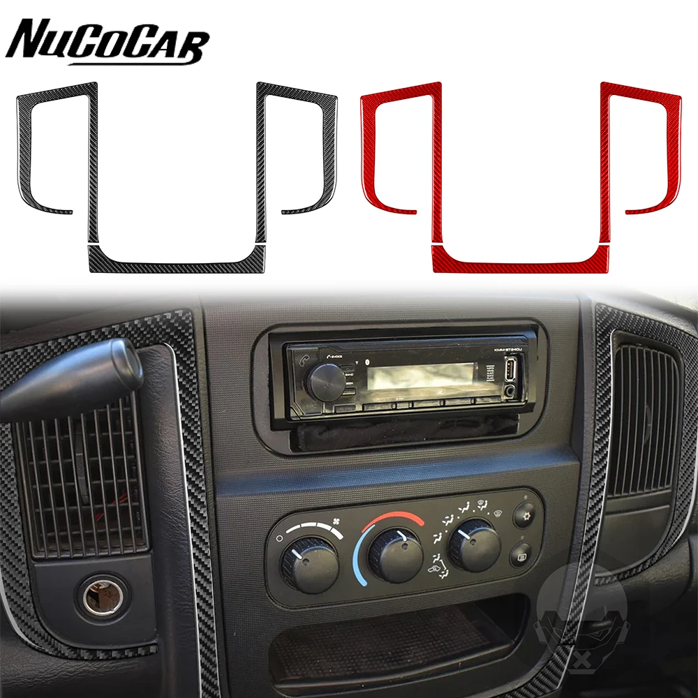 

Центральная панель из углеродного волокна для кондиционера Dodge RAM 2002-2005, крышка, аксессуары для салона автомобиля, декоративные наклейки