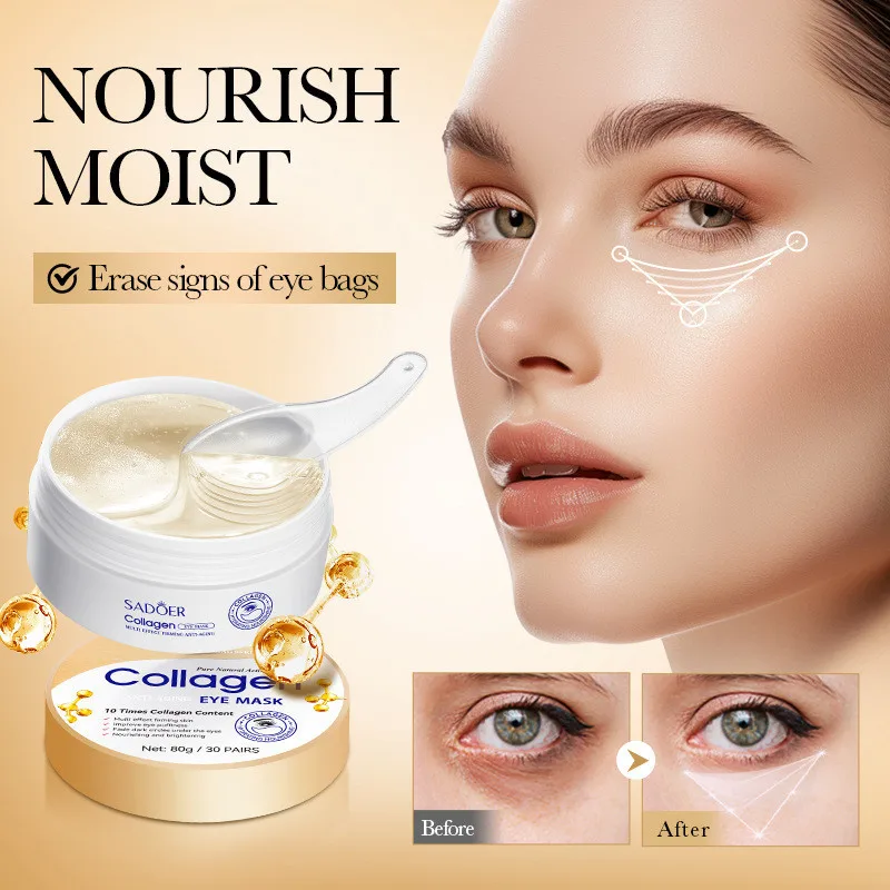 SADOER Collagen Anti-wrinkle and Firming Moisturizing Eye Mask for Reducing Dark Circles 60pcs/30pair