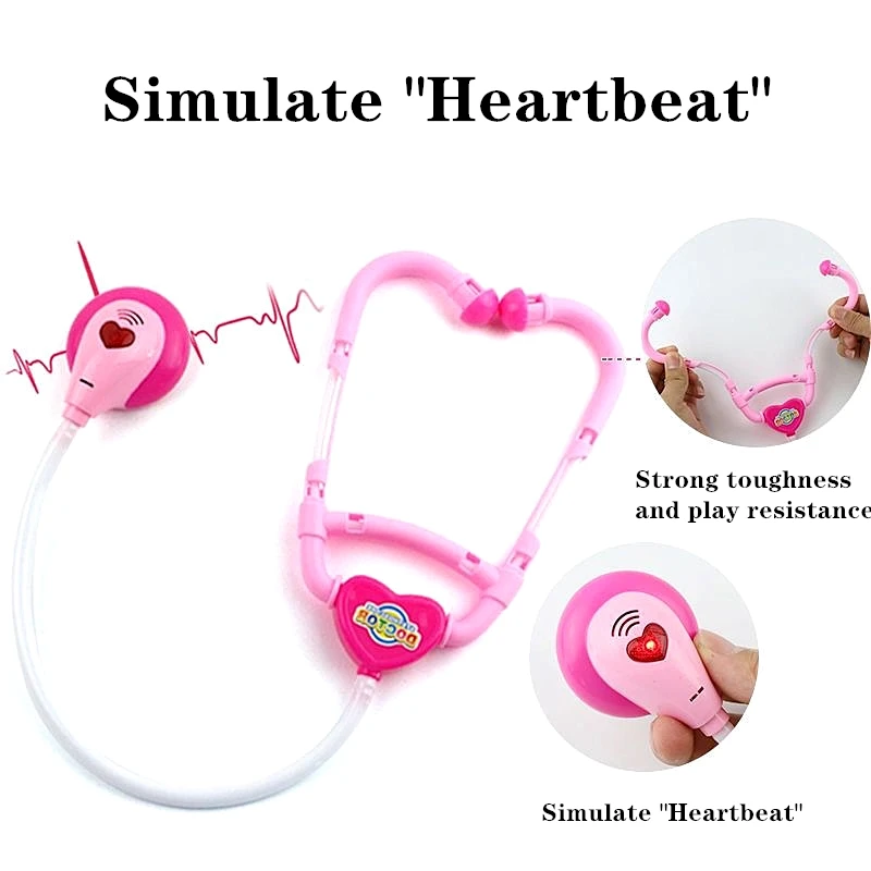 Medical Kit for Kids 45Pieces Doctor Pretend Play Equipment Toy Doctor Stethoscope Kit for Kids Play Set with Storage Box