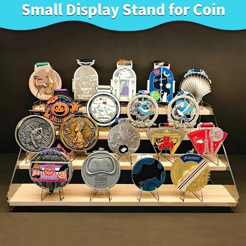 Coin Display Stand 10Pcs Clear Acrylic Holders Small Easel Rack Trading Card Toploaders Holder Clear Support For Kpop Idol Card