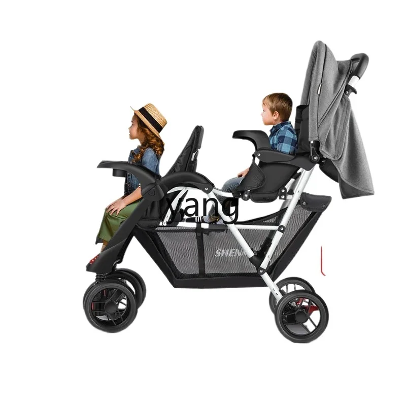CX Baby Stroller Front and Rear Seat Twin Sitting Lying Foldable and Portable Twin Baby Stroller