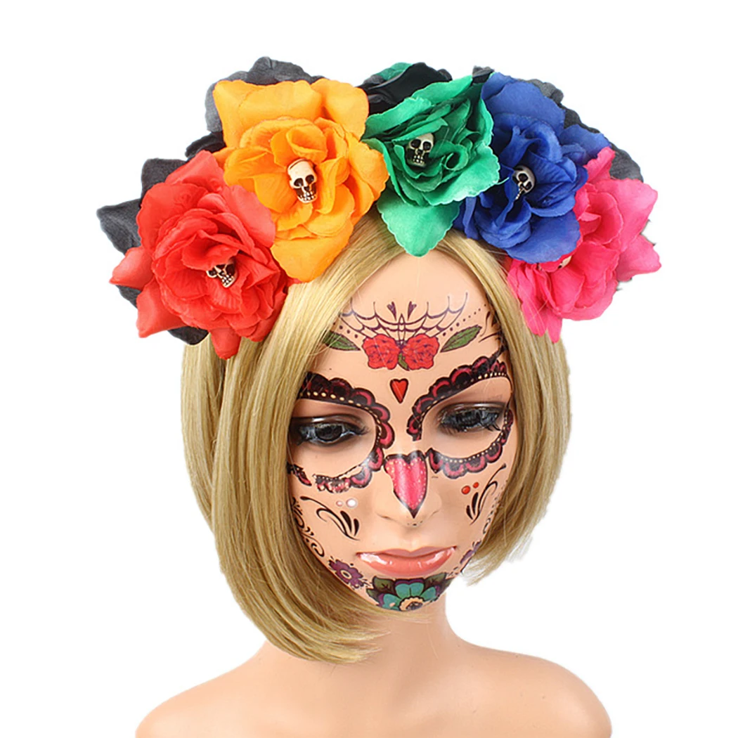 Day Dead Flower Headbands Day Dead Flower Headpiece Day Dead Floral