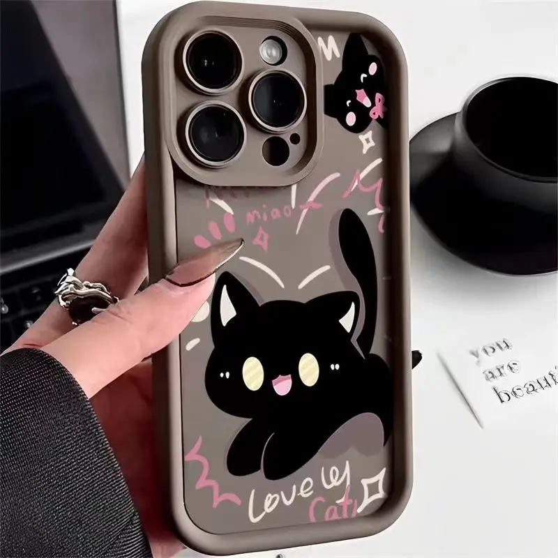 Фото Милый чехол с мультяшным котом для Samsung Galaxy S24 S23 S22 Ultra S21 FE A14 A52 A32 A13 A53 A34 A54 A35 A15 4G №2