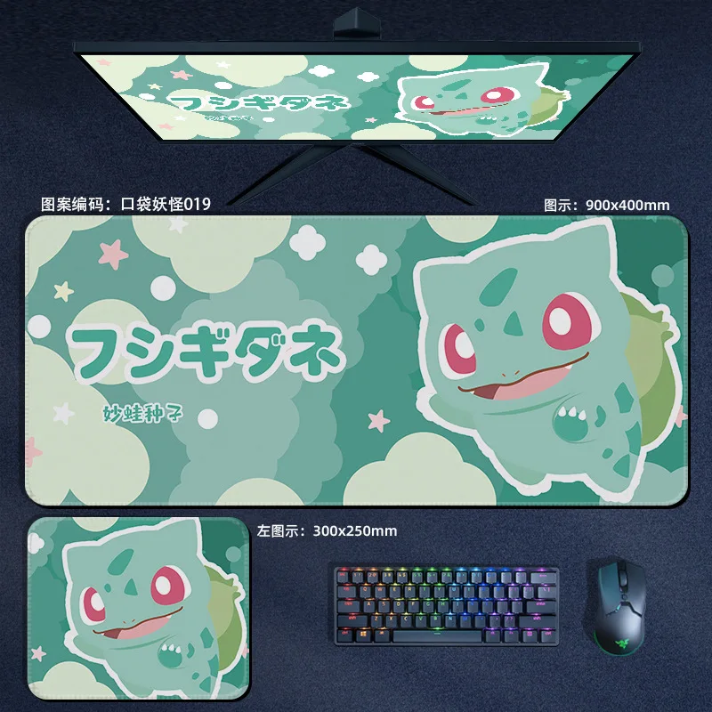 Grande Pokémon Anime Mouse Pad Pikachu Snorlax Psyduck Xxl Computador Laptop Teclado Acessórios para Jogos Desk Mats - Imagem 6