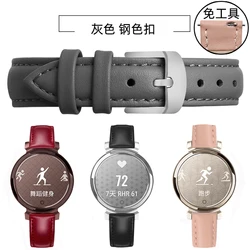 Elegant Genuine Leather Strap for Garmin Lily 2 Women's Smartwatch - 14mm Quick Release in Pink White (Gray - steel)