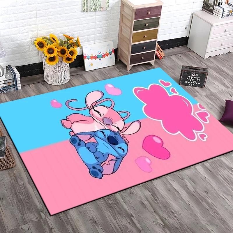 Description Picture 5 of itemIconic Brand Cartoon Lilo & Stitch Large Area Rugs 3D Carpet for Living Room Bedroom Sofa Doormat Floor Mat Home Decor Children's Gift