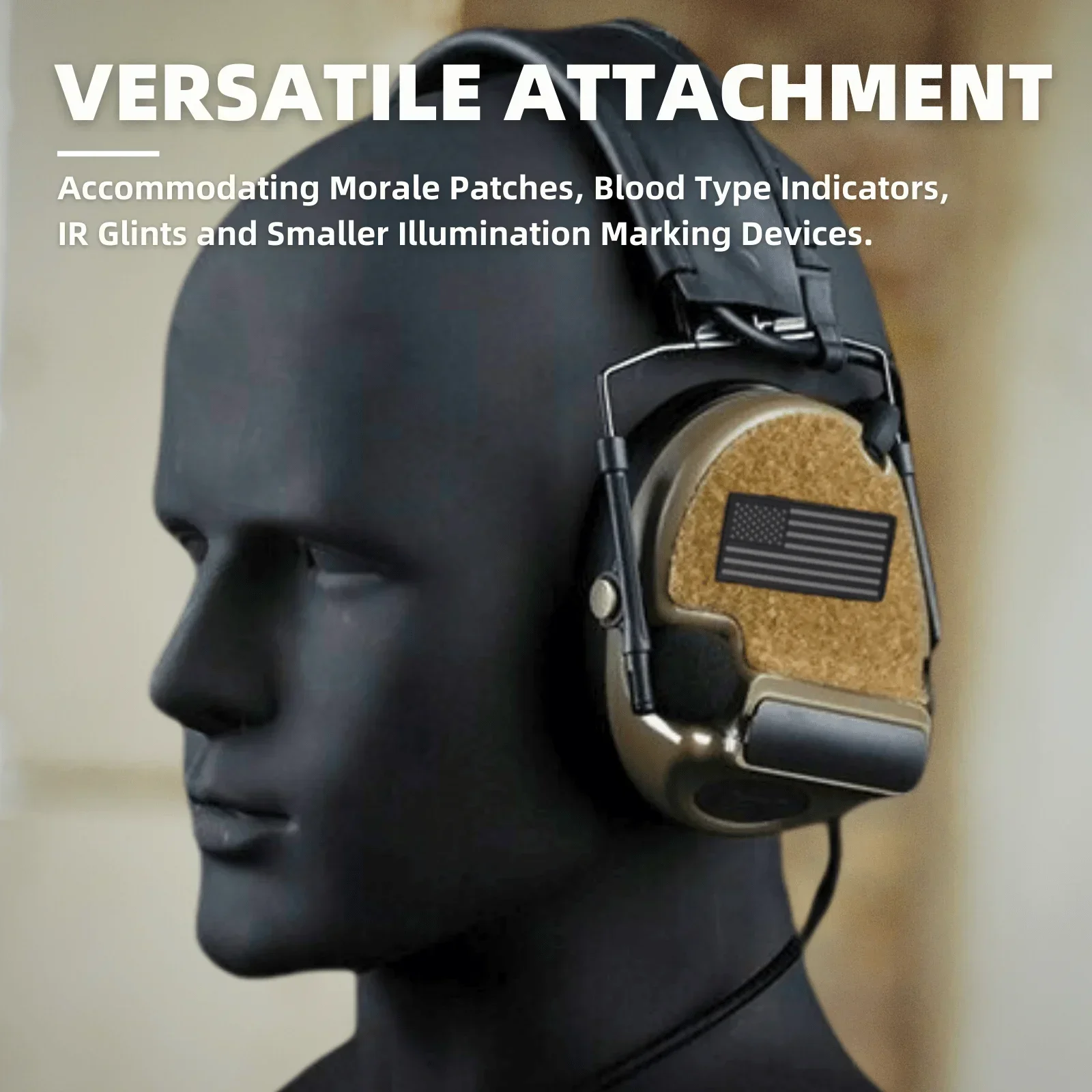 Headset Hook and Loop Fastener Compatible with ComTac(II/III/V/VI) for Attach Patches Cable Storage and Hunting Camouflage