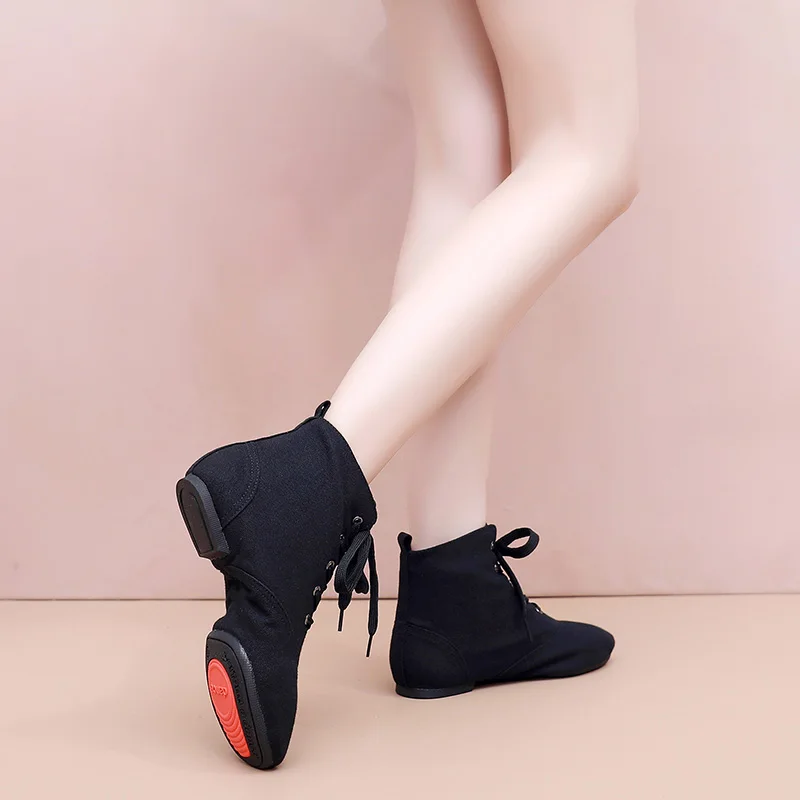 Women's Dance Shoes Practice Dance Sneakers Jazz High-top Adult Children's Ballet Shoes Canvas Jazz Boots Soft-soled dance shoes