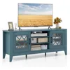Farmhouse TV Stand for 65-Inch TVs - Classic Media Entertainment Center with Glass Door Cabinets & Adjustable Shelves 1