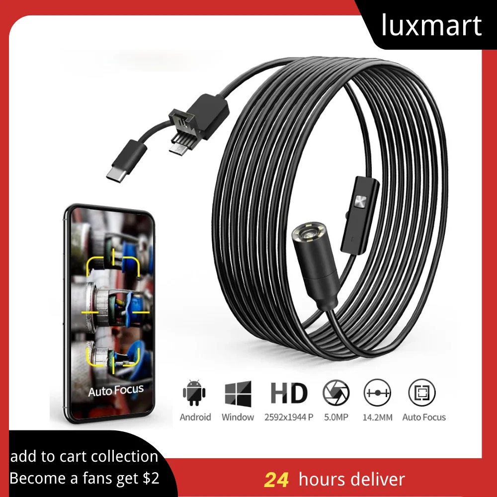 Usb Endoscope Waterproof Inspection Camera 10m 20m 12mm Auto Endoscope Camera Aliexpress