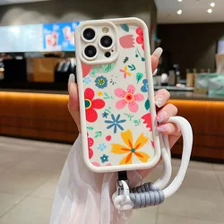 Charming Floral Lanyard Rope Silicone Phone Case - Soft Cover for Poco X6 Pro 5G (5)