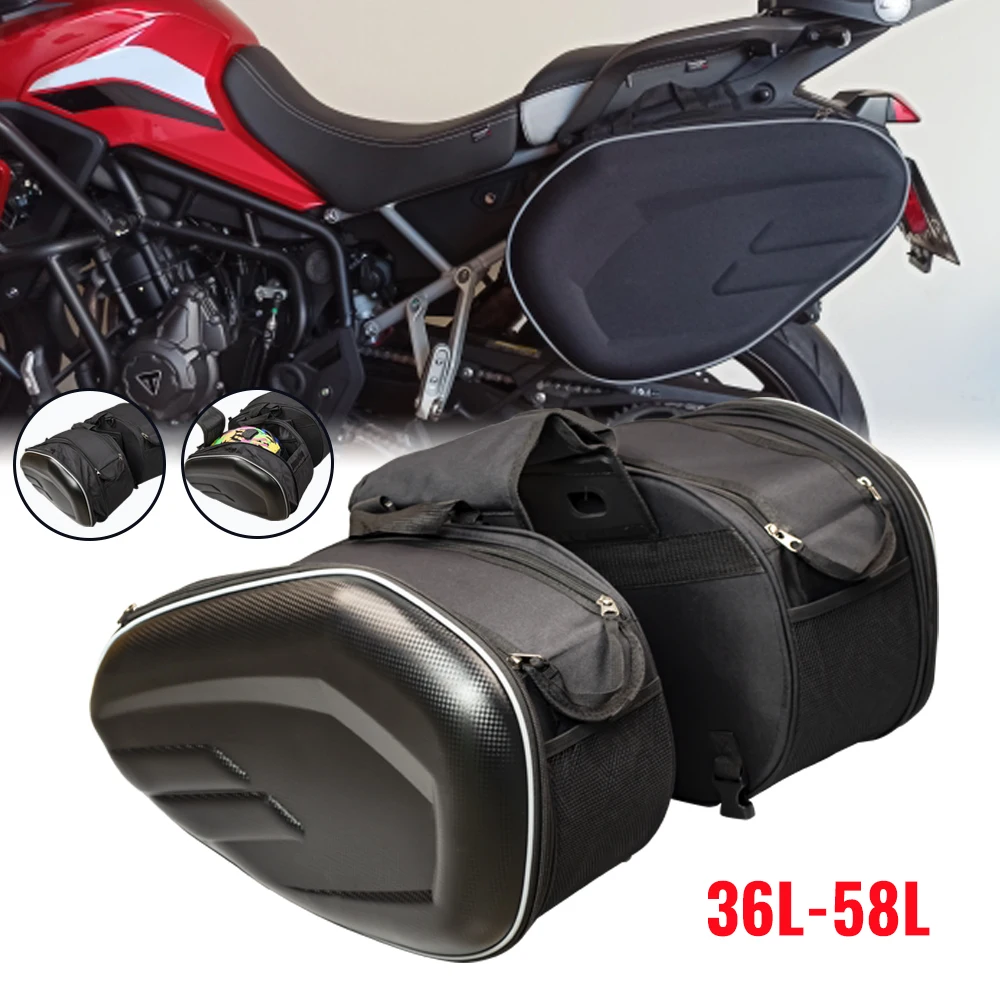 

Motorcycle Waterproof Saddle Bag / Motorcycle Side Helmet Riding Travel Bags + Rain Cover One Pair