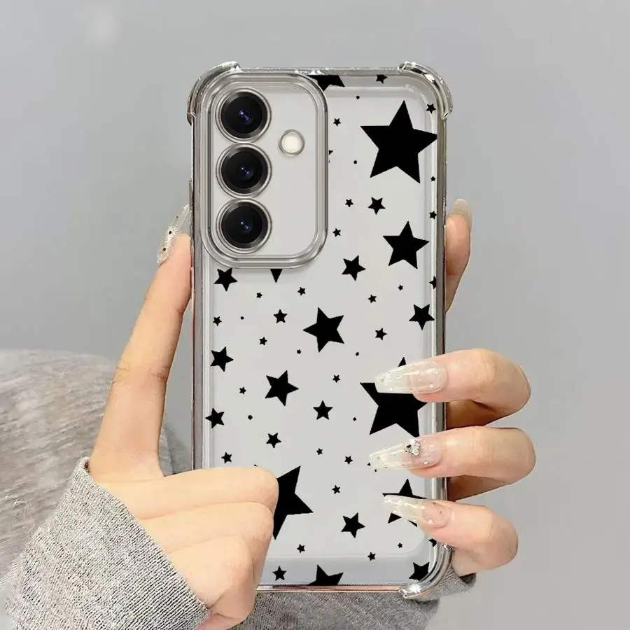 Clear Five Pointed Star Decorative Phone Case Cover