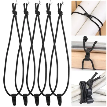20/1pcs Black Elastic Rope Cord Bungee Ties with Plastic Hook Buckle Outdoor External Strapping Tatical Molle Backpack Bag Parts