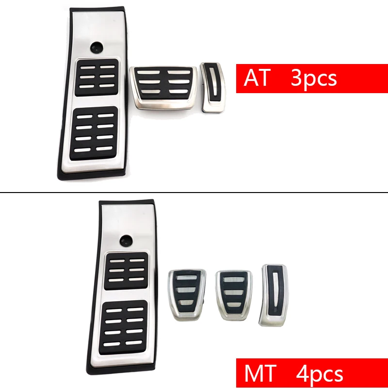 Stainless Steel Car Brake Pedal For Audi A4 Accessories ~ B9 Automotive Rubber Non-slip No Drilling Pedal