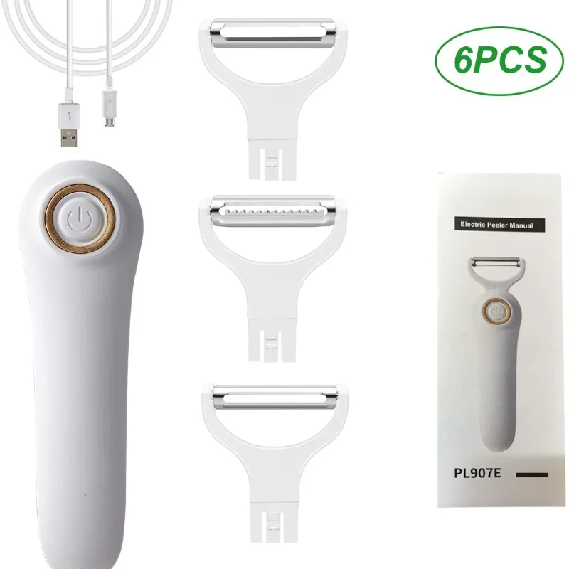 Electric Peeler Fruit Potato Garlic Scraper Shred Machine Kitchen Mini Portable Multifunctional USB Rechargeable Potato Peeler 6