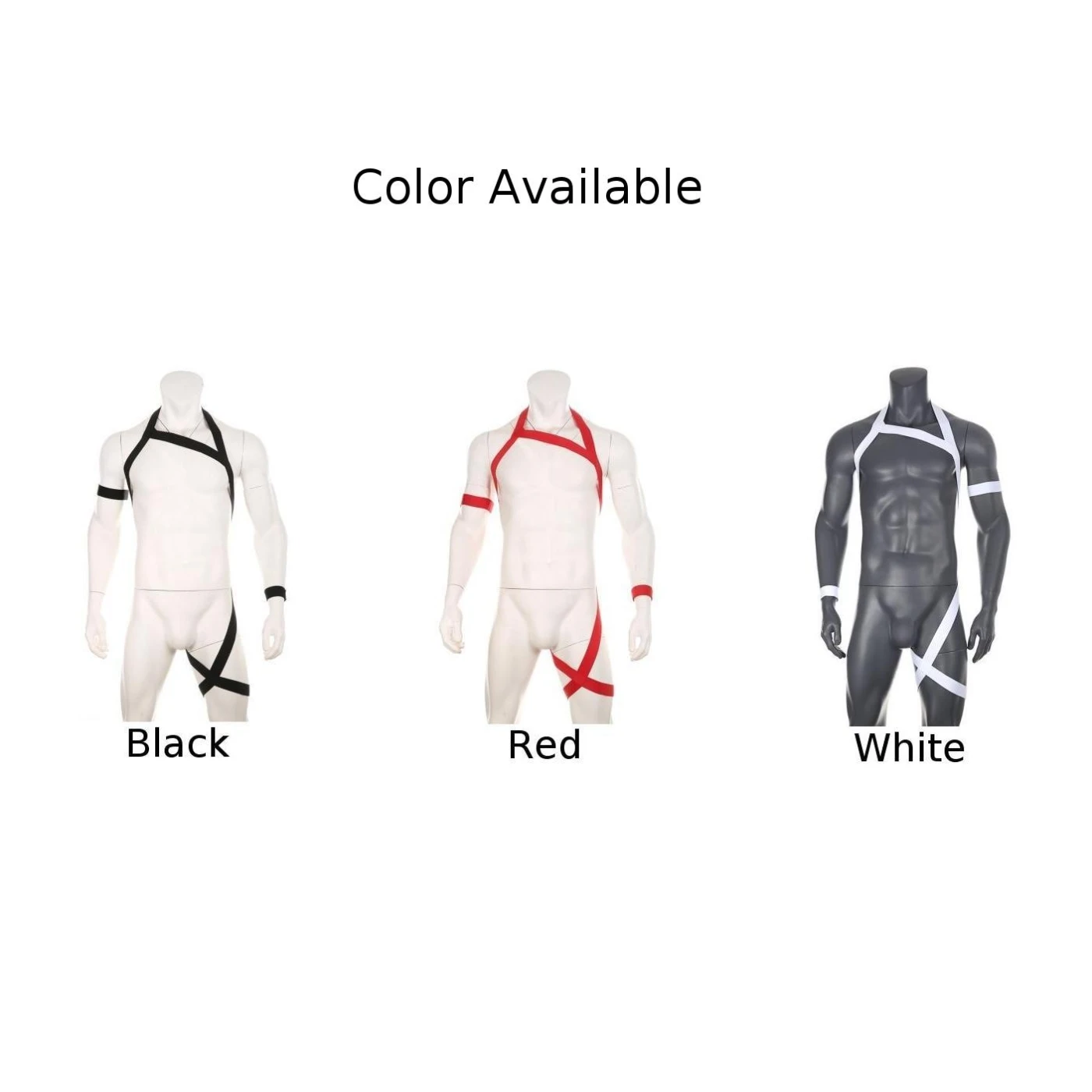 Lightweight Red Sexy Soft Bondage Chest Harness Costume Black Elastic Halter Neck Hollow White Halter Neck Hollow