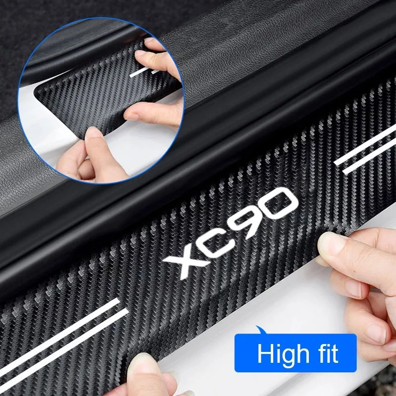 

XC90 For Volvo XC90 Car threshold strip anti stepping protective strip trunk anti scraping sticker protective strip carbon fibre