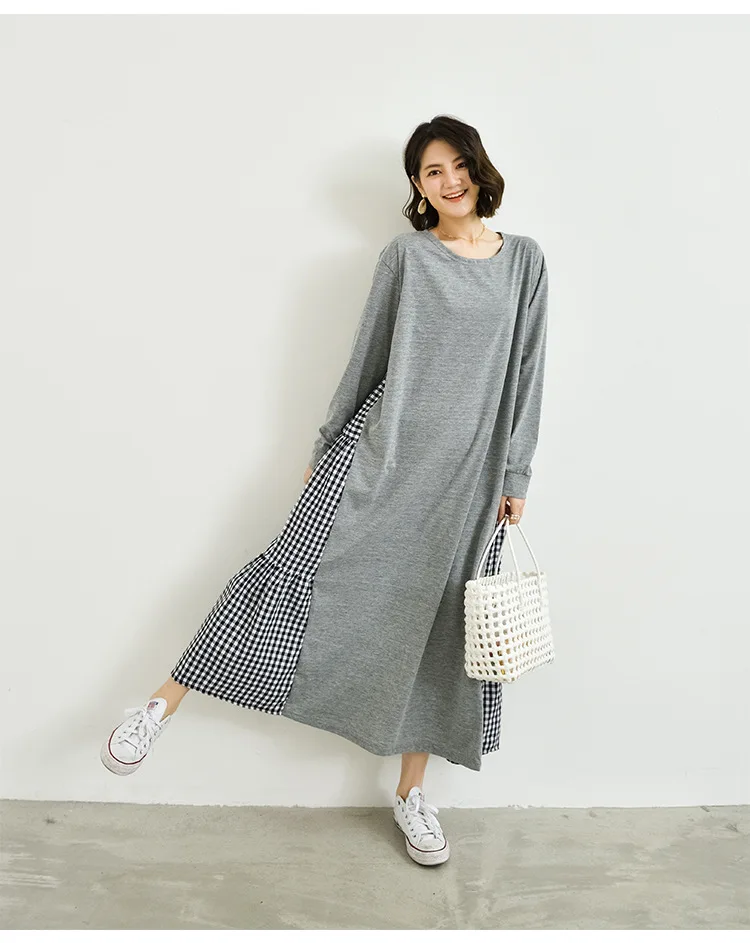 Fdfklak Neue Baumwolle Nachthemden Frauen Plaid Langarm Frühling Nacht Kleid Lose Nachtwäsche Mode Nachtwäsche Vestido Feminino – Detail 5