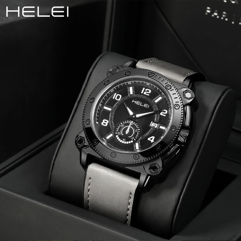 HELEI new modern urban style KHAKI FIELD field series multifunction quartz movement 2024 men's quartz watches men's watches hamilton khaki field белый циферблат автоматические мужские часы h69439511