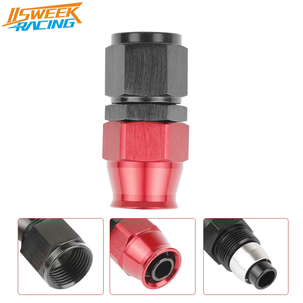Universal Aluminum Alloy 1 Piece Straight PTFE Hose End Fitting