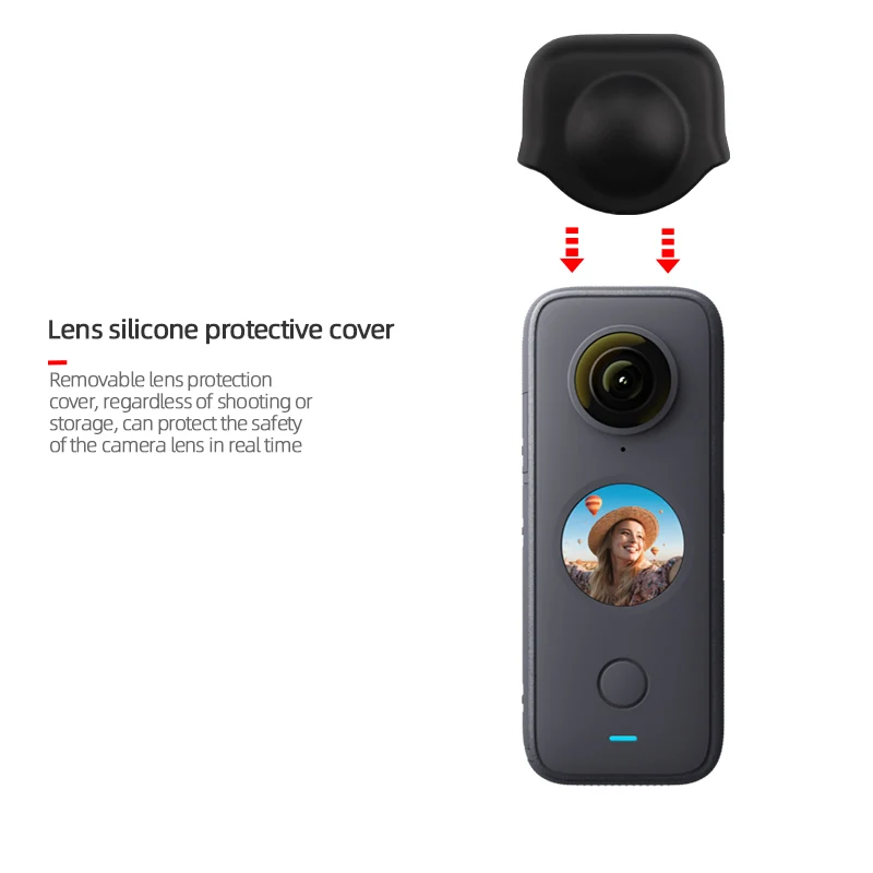 렌즈 보호 커버 실리콘 케이스, Insta360 ONE X2 파노라마 카메라 액세서리, 렌즈 보호대