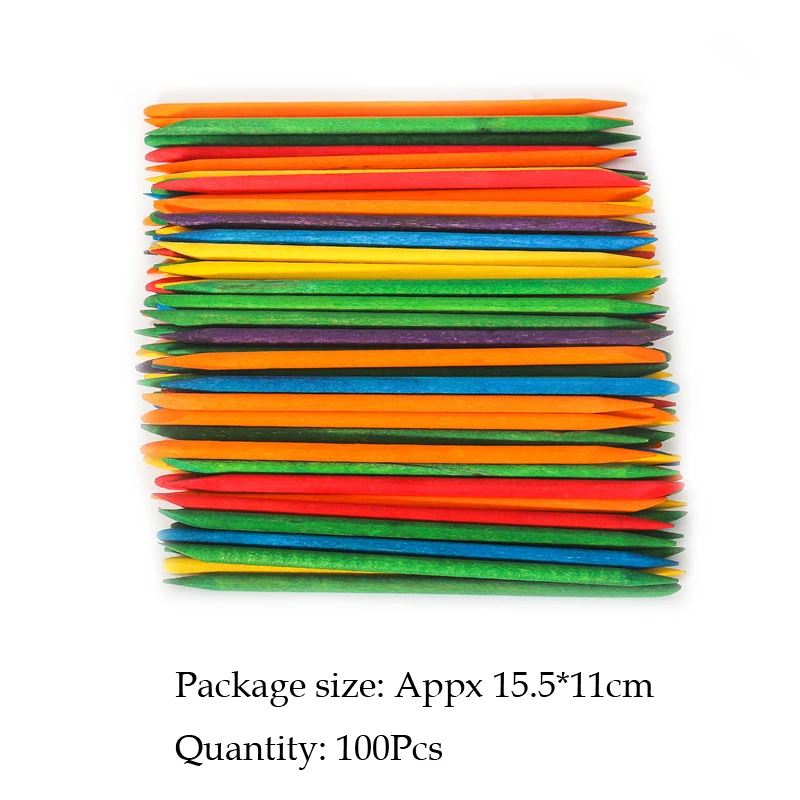 Long Orange Wood Stick For Nail Art Design Cuticle Pusher Remover Manicure Care Tools 114mm 100Pcs nail care kit manicure tools manicure pedicure kit manicure set nail art pusher nail manicure tools manicure pedicure tools cuticle pusher nail polish tools pedicure tools