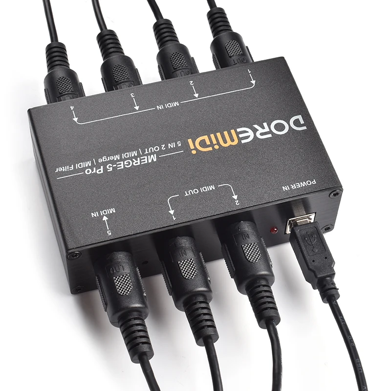 MERGE-5 Pro MIDI Merger DOREMiDi | Combina 5 Segnali In 1 | 2 Uscite MIDI - Foto 7