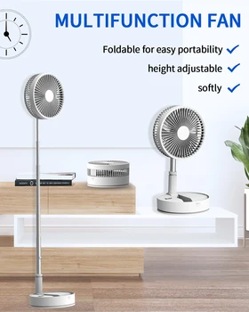 UNITEDTME Oscillating Fan Foldaway with Remote Control, Battery Powered  Fan for Camping, 4 Speed, Timer,  Portable 2