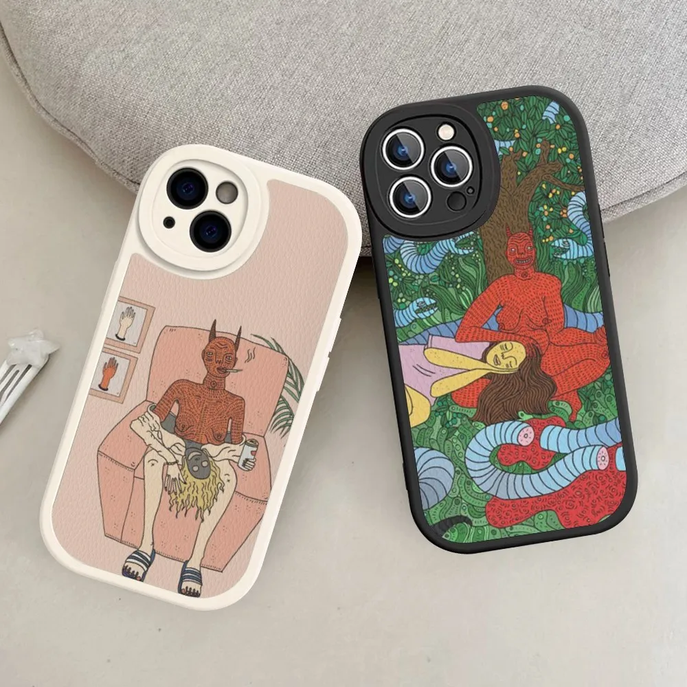 

Polly Nor Art Phone Case Hard Leather For IPhone 14 13 12 Mini 11 14 Pro Max Xs X Xr 7 8 Plus Fundas