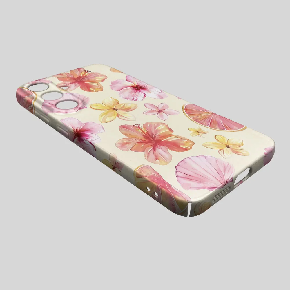Pink Flower Shockproof Hard PC Back Cover - Premium Phone Case