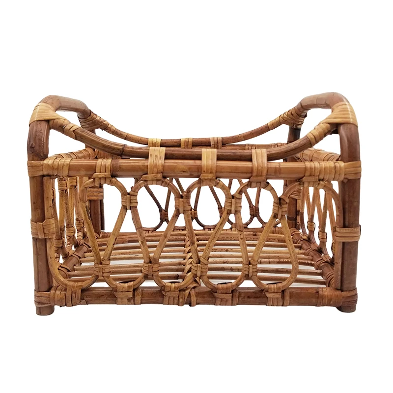 

Baby Cribs Newborn Photography Props Furniture Studio Accessories Vintage Woven Rattan Basket Background Chair Bed Boy Girl