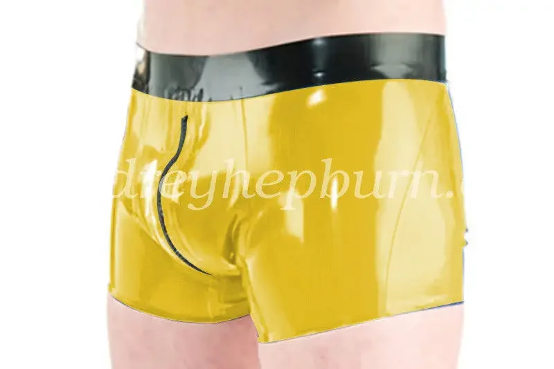 Hot Sale Short Hosen Latex Sexy Shorts With Zipper Rubber Gummi Pants Size S-XXL