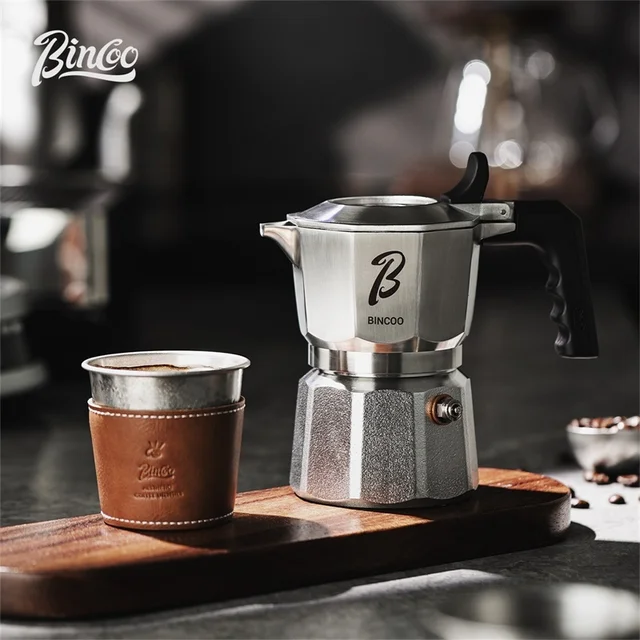 Bincoo Three Valve Mocha Pot 316 Stainless Steel Electric Ceramic Stove Coffee Maker Heating Base 220V Espresso Extraction Tool 2