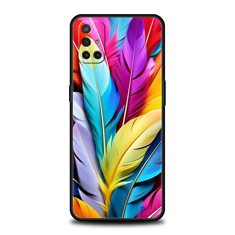 Gradient Feather Pattern Soft TPU Phone Case Cover