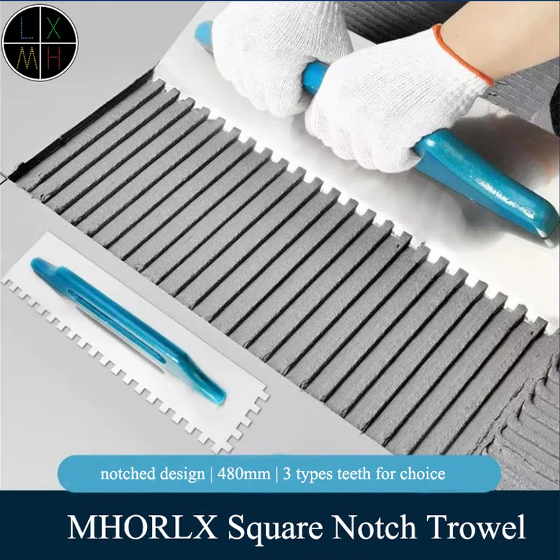 48cmSquareNotchTrowelStainlessSteelSquaredNotchTileand