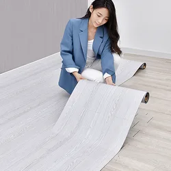 Self-adhesive Renovate Floor Sticker Wall StickerThicken Wood Grain PVC Wallpaper 3D Waterproof Home Decoration Wear-resistant