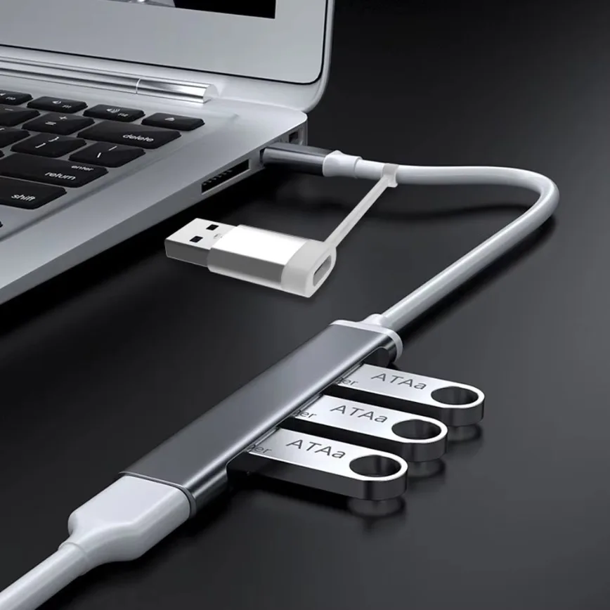 High-Speed 4-in-2 USB Type-C Hub with Enhanced Data Transfer