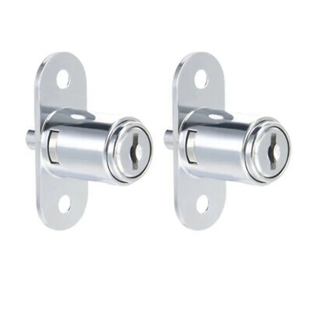 2Sets Cabinet Push Plunger Lock Zinc Alloy Sliding Glass Door Showcase Lock Furniture Cabinet Drawer Furniture Hardware