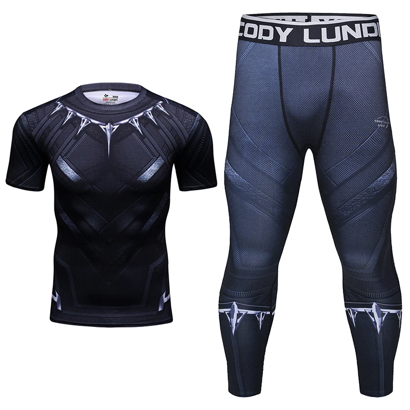 Boxing Gym Clothes Jiu Jitsu MMA T-shirt + Pants Rashguard For Men 4PCS/Set Grappling Shorts Bjj Kickboxing Rash Guard Sportwear