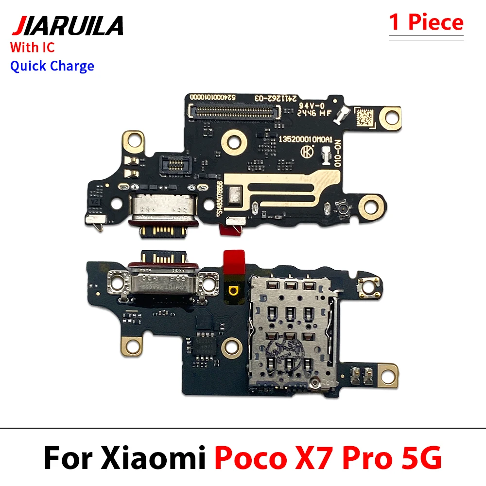 New USB Port Charger Dock Plug Connector Charging Board Microphone Flex Cable For Xiaomi Poco X6 X7 M6 F6 F7 Pro 4G 5G