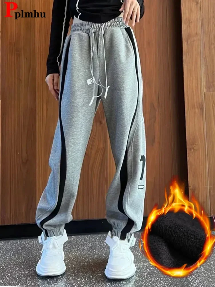 

Streetwear Thicken Womens Sweatpants Winter Fall Warm Plus Velvet Harem Pants Casual Baggy Oversize 4xl Joggers Pantalones New