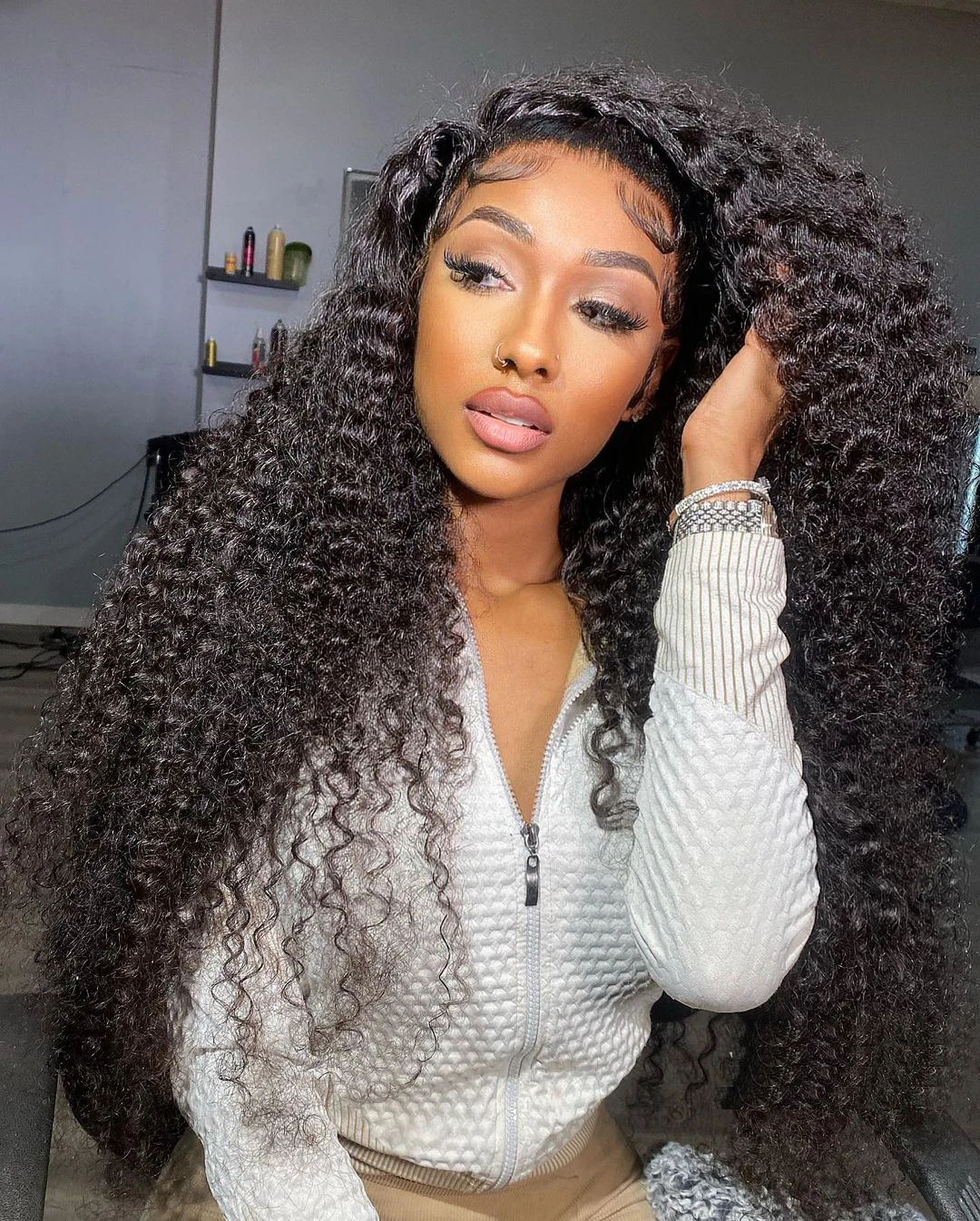 NextFace Deep Wave Brazilian Hair Deep Wave Human Hair Bundles 10A Grade Curly Bundles Thick Weaves