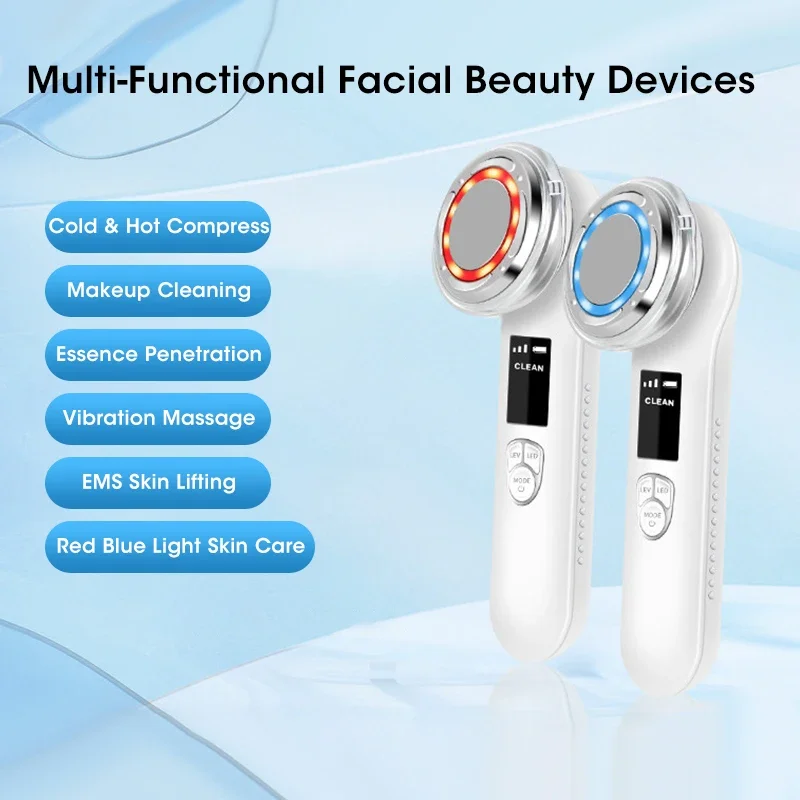 

Facial Massager EMS Hot Cold Face Lifting Machine Photon Therapy Pulse Beauty Device Skin Tightening Anti Wrinkle Skincare