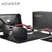 AOWEAR hommes lunettes de soleil miroir polarisées pour hommes femmes de luxe qualité rétro Rectangle UV400 conduite lunettes de soleil gafas de sol 2