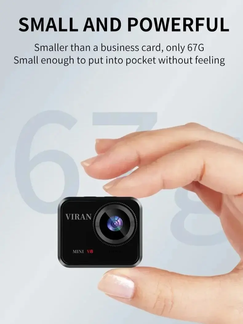 4K HD 미니 액션 카메라, V8 와이파이 60FPS, 리모컨 스크린, 방수 DV 스포츠 캠코더, 드라이브 녹음기, 무선 웹캠