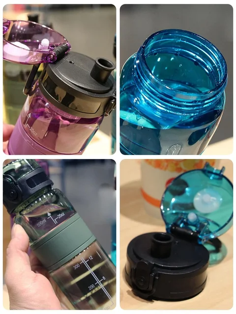 1pc Portable 500ml Plastic Water Bottle Sports Leak-proof Plastic Cup Drinkware With Tea Filter Tour Gym Outdoor Transparent Cup 5