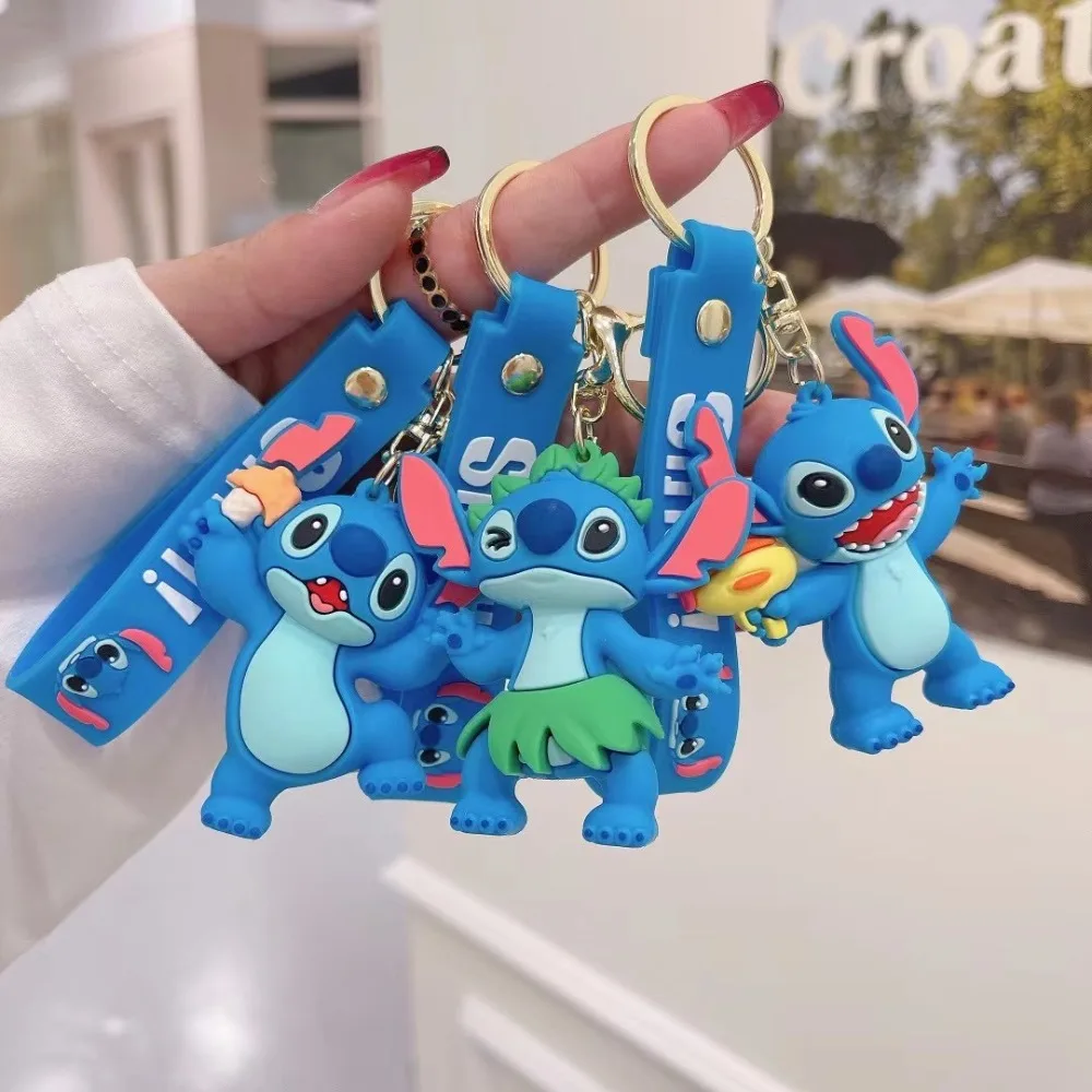 

Disney Anime Keychains Lilo & Stitch Action Figures Toys Cartoon Keyring Key Chain Car Pendant Ornament Toy Kids Gifts Wholesale