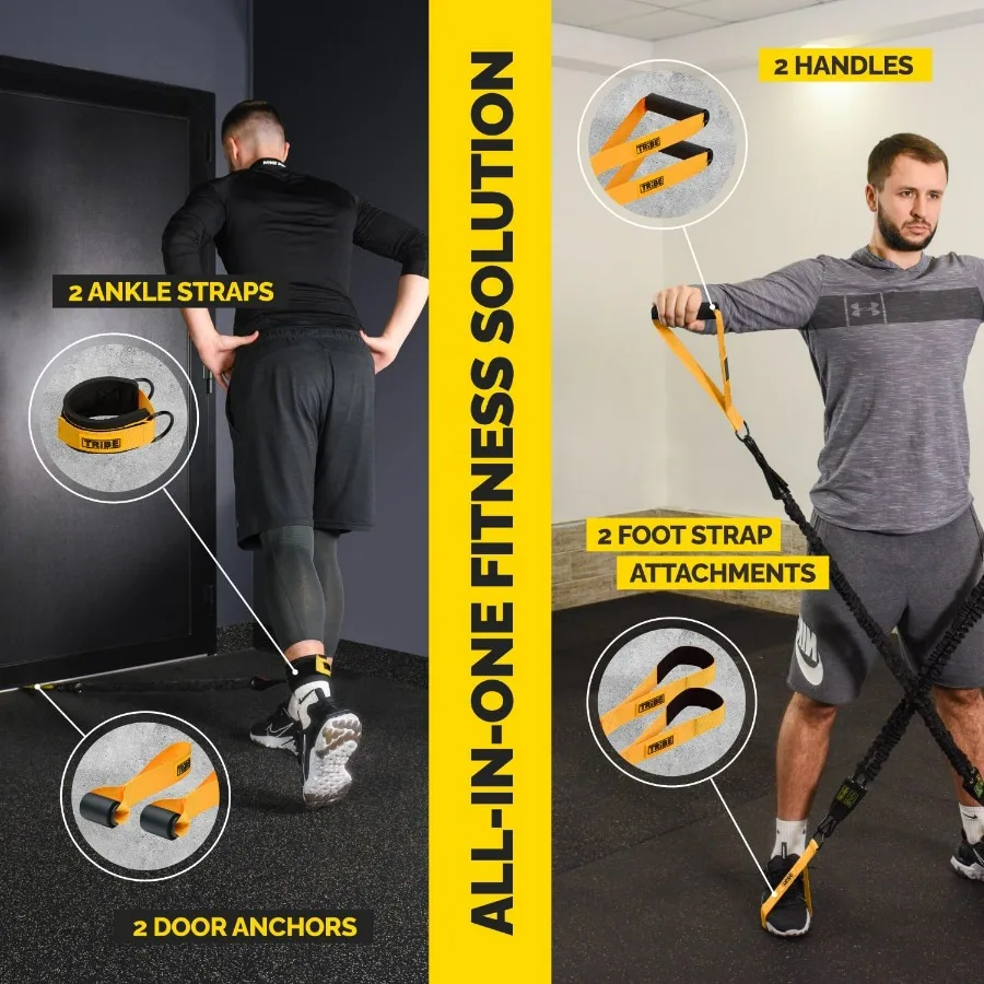 Tube Resistance Bands for Working Out Men and Women - Exercise Bands Resistance Bands Set, Resistance Band Bar, Handles, Ankle S